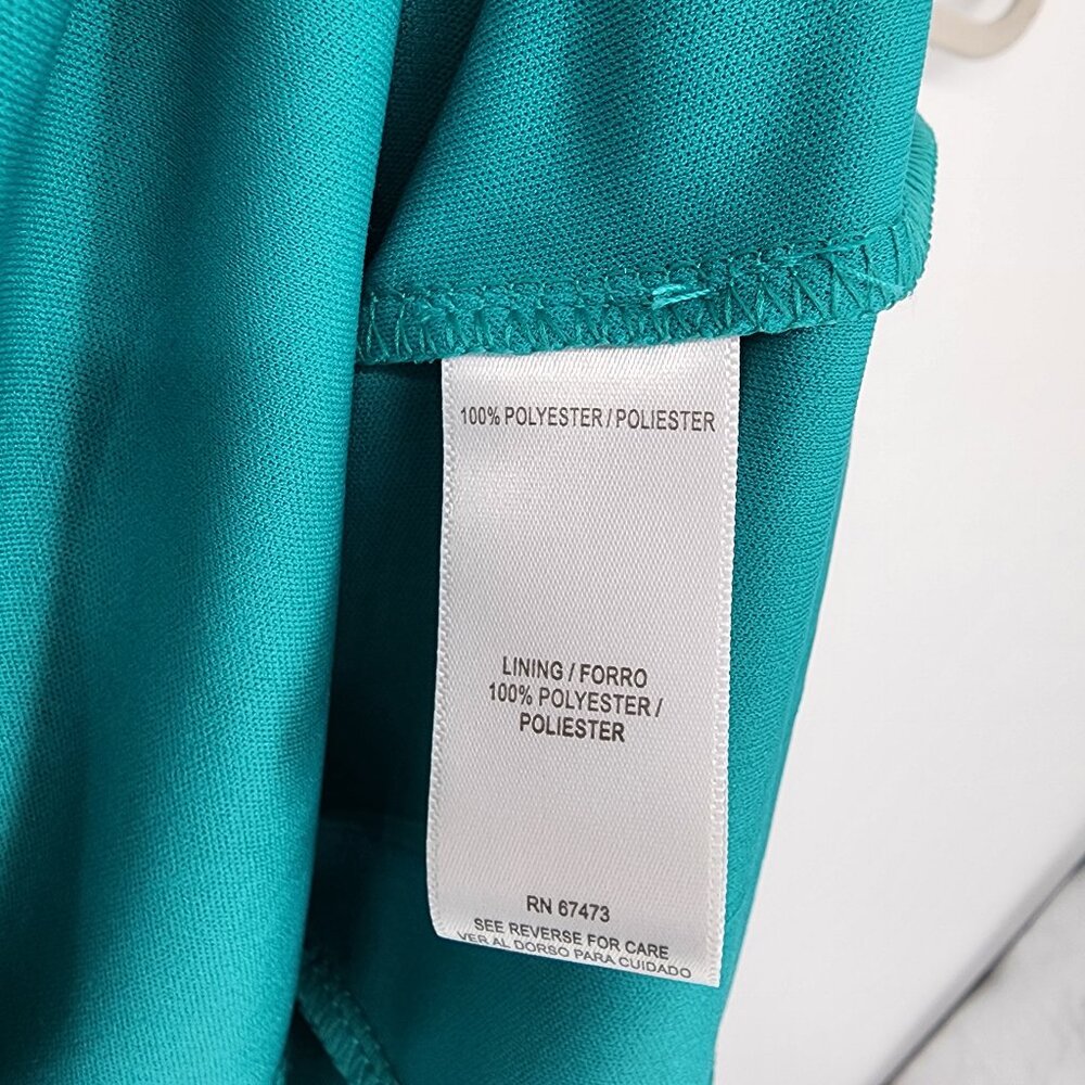 3/$25 134 Danny & Nicole Lace Dress 8 Fit & Flare Sleeveless Cocktail Teal M - Picture 9 of 9